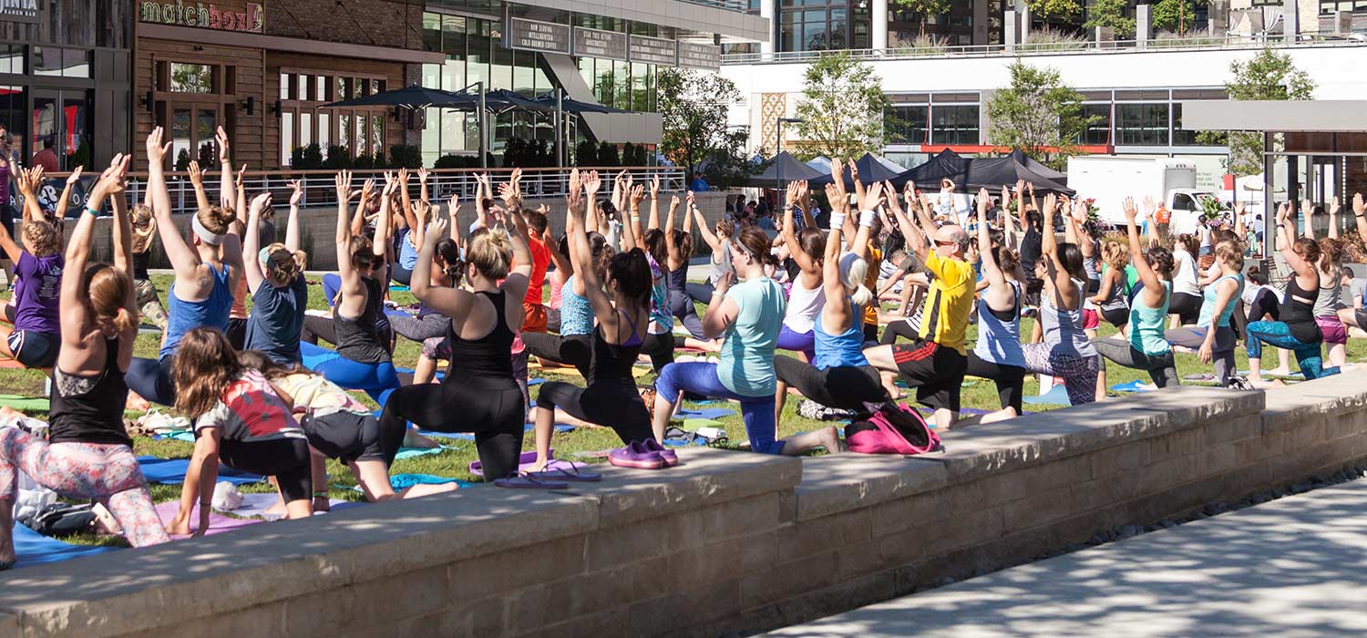 Yoga in the Park Mosaic A Carefully Curated Shopping Center